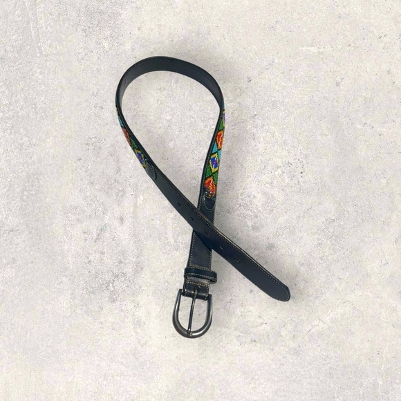 Gap Vintage Genuine Leather Multicolored Beaded Belt main image 11